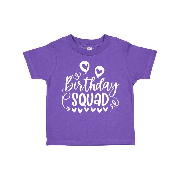 Inktastic Birthday Squad Cute Balloons and Hearts Boys or Girls Toddler T-Shirt