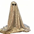thumbnail image 2 of Homellea Gold Sequin Ghost Halloween Decoration 9.1 in, Freestanding Glitter Ghost Tabletop Decor for Mantel, Shelf, Entryway, Tiered Tray, Party and Spooky Home Decorations, 2 of 6