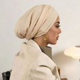 thumbnail image 4 of Headbands for Women Stretchy Turban Undercap Soft Daily Head Wrap Bandanas for Women Beige, 4 of 4