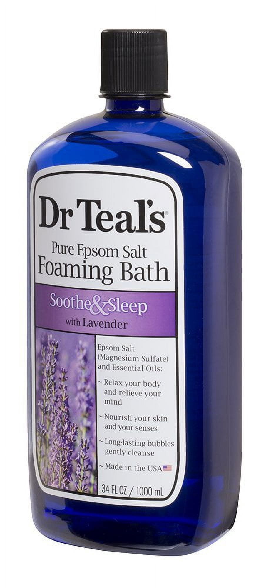 Dr Teal's Foaming Bath 3-Pack (102 Fl Oz Total) Soothe & Sleep with Lavender