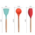 thumbnail image 3 of Colorful 12pcs Ensemble Silicone Coloré Poignée en Bois Cuisine Ustensile Ensemble, 3 of 8