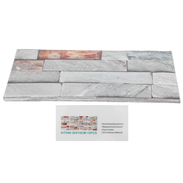 Etiqueta engomada del azulejo NikouMX PVC 12 piezas mármol