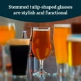 thumbnail image 2 of Libbey Crafts Brew Belgian Tulip Beer Glass Set, Elegant Belgian Beer Glasses Set of 6 for Belgian Ale, Dishwasher Safe Gift Set for Beer Lovers, 2 of 4
