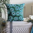 thumbnail image 4 of The HomeCentric Chair Cushion Cover, Blue Pillow Cover, Geometric Pillow Cover, Pack of 2, 12x12 inch (30x30 cm) Pillow Case, Silk Pillow, Beads Sparkly Rhinestone Crystals - Sea Tornado, 4 of 11