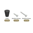 thumbnail image 3 of 20x23mm Drawer Knobs Aluminum Alloy Wardrobe Door Pull Handles Black 12 Pack, 3 of 6