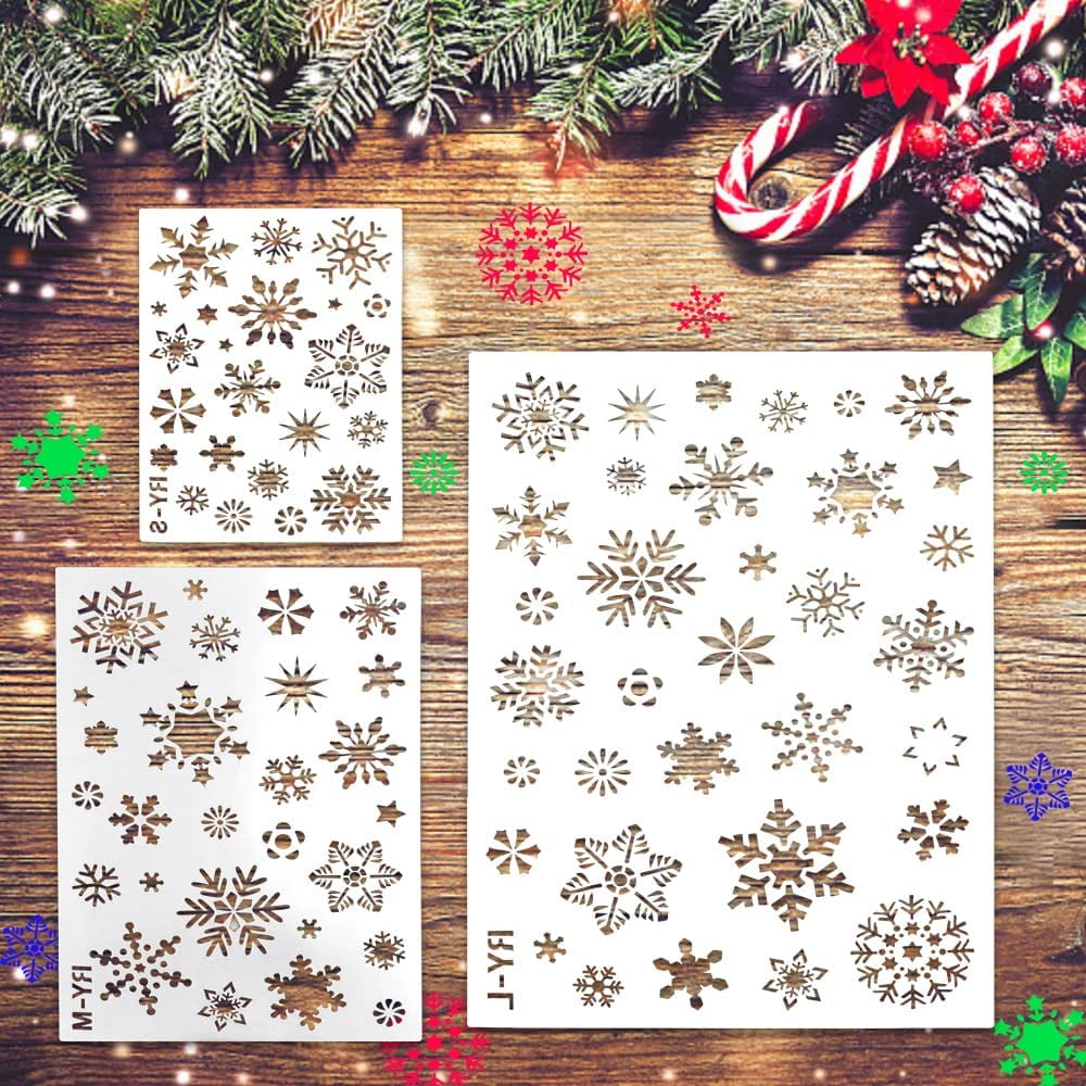Darice Snowflake Craft Stencil - 8.5x11 Inch Reusable Stencil For Winter Decor, Cards, And DIY Projects