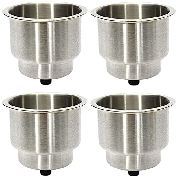 4 Pcs Porte-Gobelet en Acier Inoxydable avec Drainage pour Bateau Marin, RV, Véhicule Récréatif