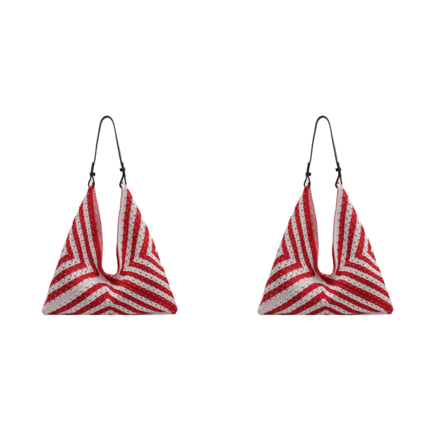 Bolso Mano Y Hombro Punto para Mujer Viajes () Blanco Rojo