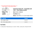 thumbnail image 2 of Carburetor Repair Kit - Compatible with 1953 - 1956 Cadillac DeVille 1954 1955, 2 of 2