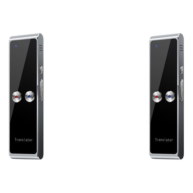 Inteprter Traductor de voz inteligente, portátil, funciona con batería, 800mAh, 68 idiomas, recargable, intérprete electrónico de viaje Gris plateado 2Conjunto