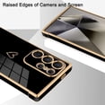 thumbnail image 2 of Phone Case for Samsung Galaxy S24 Ultra Heart Design Soft TPU Electroplated Cover Anti-Scratch Shockproof Slim Case for Samsung Galaxy S24 Ultra 6.8 Inch - Black, 2 of 7