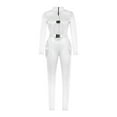 thumbnail image 1 of Gupgi Women Sexy Jumpsuit, Solid Color Turtleneck Long Sleeve Overalls, 1 of 8