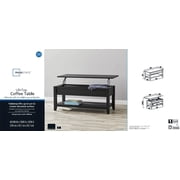 Mainstays Lift-Top Coffee Table with Hidden Storage and Storage Shelf, Blackwood Finish