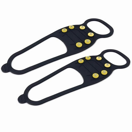

Thinsont Anti- for Slip Shoes Ice 6-Teeth Ice Cleats Snow Grips Walking Traction Cleats for Shoes Hiking Fishing Walking Mountaineering Yellow nail
