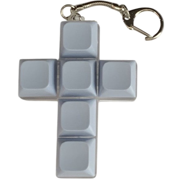 DIY Keyboard Fidget Keycap KeychainPortable Fidget Toys Keyboard Cross Shape Finger Keyboard Cap Pendant for Men Women