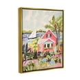 thumbnail image 4 of Stupell Industries Tropical Cottage Scenery Landscape Painting Gold Floater Framed Canvas Art Print Wall Art, 17 x 21, 4 of 10