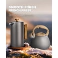 thumbnail image 2 of POLIVIAR French Press Coffee Maker, 34 Ounce Coffee Press with Real Wood Handle, Double Wall Insulation & Dual-Filter Screen, Food Grade Stainless Steel for Good Coffee and Tea (Cliff), 2 of 7