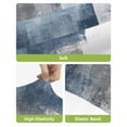 thumbnail image 4 of Blue Bar Stool Covers Set of 2, Retro Oil Painted Modern Abstract Art Stretch Washable Bar Chair Covers with Backs, Removable Pub Counter Height Chair Cover for Kitchen Dining Room Cafe, 4 of 7