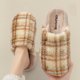 thumbnail image 5 of Xucatan Women's Plush Checkered Slippers, Memory Foam Indoor House Silent Shoes with Thick Non-Slip Sole, Warm Fuzzy Winter Slippers Gift, 5 of 6