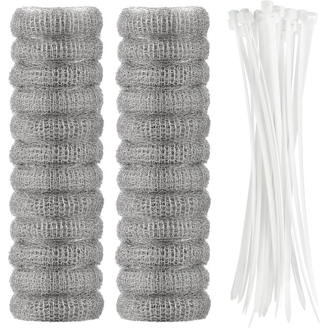 Washing Machine Lint Traps – 24-Pcs Washing Machine Lint Catcher with Cable Ties – Rust-Proof Stainless Steel Mesh Washer Lint Catcher – Drain Hose Screen Filters Prevent Clogging of Drains