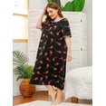 thumbnail image 3 of Loritta Plus Size Nightgowns for Women House Dress Short Sleeve Loungewear Floral Print V-Neck Moomoo Nightgowns Sleepwear XL-5XL, 3 of 6