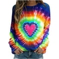 thumbnail image 2 of Aloohaidyvio Sweatshirts for Women Loose Fit,2024 Fall Women's Tie dye Crewneck Sweatshirts Fleece Pullover Hoodies Sweaters Casual Winter Outfits Tops, 2 of 3