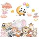 thumbnail image 1 of Un conjunto de pegatinas de pared de animales, pegatinas de pared para decoración de pared, pegatinas de pared de elefante, león, oso panda, cebra, tigre, koala, para baño, sala de estar, cocina, 1 of 5