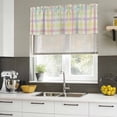 thumbnail image 5 of 2 Pack Valances for Windows, Green Beige Plaid Window Valances for Living Room/Bedroom/Bathroom, Farmhouse Art Checkered Rustic Light Filtering Kitchen Curtain Valance Window Treatment 60"W x18" L, 5 of 9