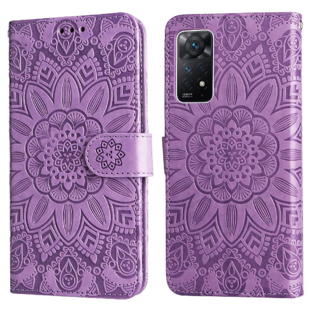 Funda tipo cartera GANGXUN para Xiaomi Redmi Note 11 Pro 4G/5G , diseño girasol, cuero PU, soporte, cierre magnético, tarjetero
