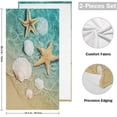thumbnail image 2 of Beach Starfish Seashell Kitchen Hand Towels, Seaside Ocean Marine Fingertip Bath Towels Ultra Soft and Absorbent, Decorative Face Towels Dish Washcloths, 2 PCS, 28.3"x14.4", 2 of 5