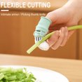 thumbnail image 6 of Thumb Knife Gardening Tool,Curved Stainless Steel Blade, Finger Protection Cots Included, Ideal for Vegetable Picking, Strawberry & Grape Harvesting, Pruning Tree Branches Green, 6 of 9