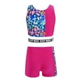 thumbnail image 2 of YEAHDOR Girls 2Pcs Leopard Prints Activewear Set Crop Top Vest with Shorts Sports Athletic Outfit,Sizes 6-14, 2 of 7