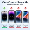 thumbnail image 3 of UYWGF-[2 Pack] Matte Glass Screen Protector Designed for iPhone 15 Pro, Install Frame/Bubble Free/Anti-Glare/Fingerprint Free/Smooth as Silk, 9H Tempered Glass compatible with iPhone 15 Pro 2023 6.1i, 3 of 4
