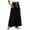 Black, variant on Women's Cotton Linen Midi Skirt with Pockets Casual Flowy Swing Elastic High Waist A-Line Split Long Skirts,Pink,Women's S-XXL