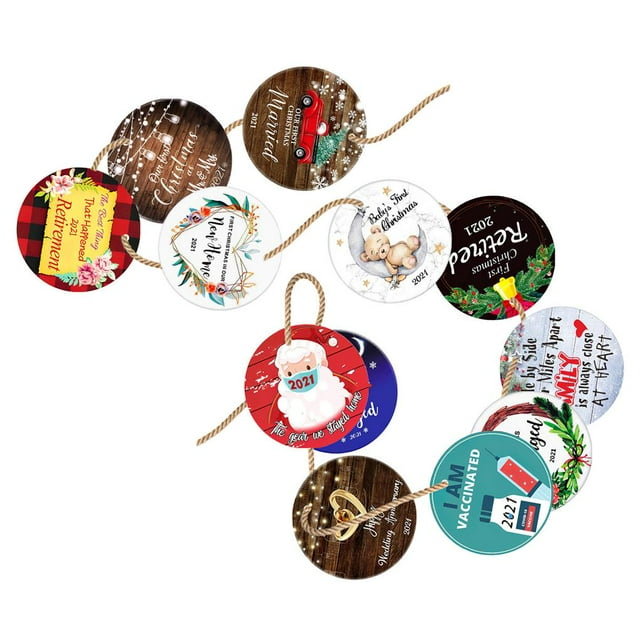 Diy Adornos De Navidad De Madera Hermosa Y Elegante Decoración De Madera Redonda Círculos De Madera Artesanía Para Pared De Ventana Patio Interior Al Aire Libre Patio Casa 12Pcs Cateissary HA027923-01