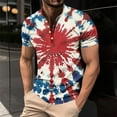 thumbnail image 2 of FRSASU Men's Patriotic Henley Shirts Muscle Distressed American Flag 1776 Vintage Short Sleeve T-Shirts Multicolor, 2 of 5