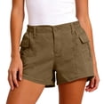 thumbnail image 2 of Wutalume Jeans for Women Plus Size Denim Shorts, Stretch Slim Fit Jean Shorts with Versatile Wash for Summer Casual Style,Khaki M, 2 of 5