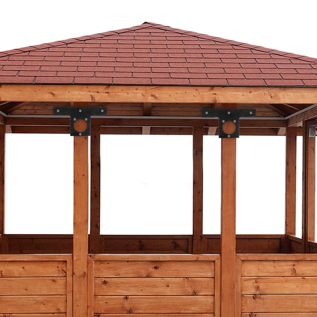 UPOUART Ensemble de 2 Supports de Pergola en Fer Noir en Forme de T Support de Poutre Cadre Rassemblements Extérieurs