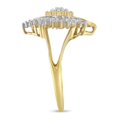 thumbnail image 5 of 10K Yellow Gold 0.25ct TDW Round and Baguette cut Diamond Eye Shaped Ring (H-I,I1-I2), 5 of 7