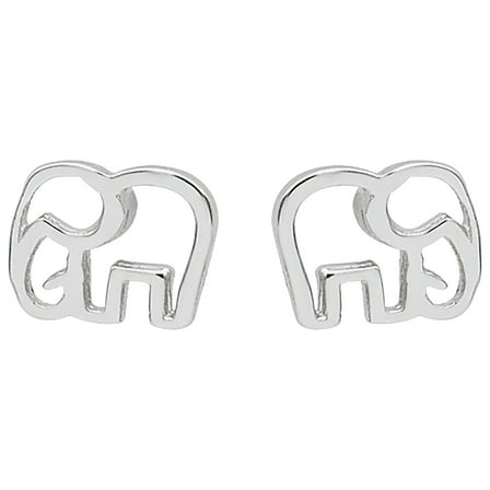 DESIGNICE Silver S925 Ladies Earrings, Plain White Fungus Jewelry, Creative Little Elephant Earrings