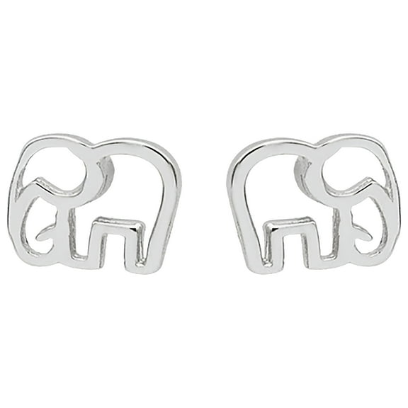 DESIGNICE Silver S925 Ladies Earrings, Plain White Fungus Jewelry, Creative Little Elephant Earrings