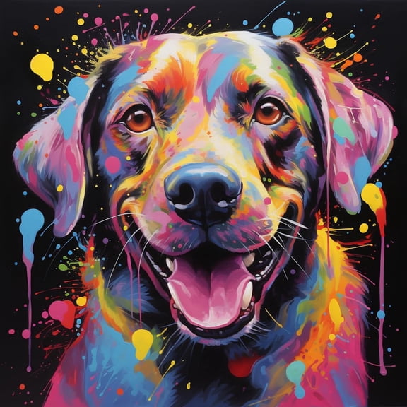 Colorful Labrador Retriever DIY 5D Diamond Art Painting by Number Kits for Adults Paint with Full Drill Round Diamond Gems Painting Art Craft for Home Wall Decor 13.8x13.8inch(2)