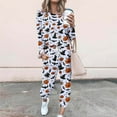 thumbnail image 2 of PuLe Long Sleeve Tops for Women Womens 2 Piece Tracksuit Fall Outfits 2024 Crew Neck Long Sleeve Sweatshirts & Sweatpants Lounge Sets Sweatsuits, 2 of 5