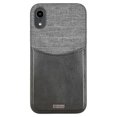 thumbnail image 3 of Wireless Sync Motorola Moto E6 Czerny Folio Wallet Shockproof Rigid Plastic Phone Case Cover - Gray Black, 3 of 5