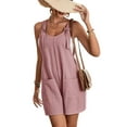 thumbnail image 1 of XIAXAIXU Women's Casual Solid Color Sleeveless Halter Romper, Color: Solid, Size: 2XL, 1 of 6