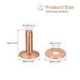 thumbnail image 2 of Uxcell 10 Set 9x3.3x14mm Solid Copper Rivets and Burrs Leather Fastener, Copper Tone, 2 of 5