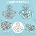 thumbnail image 4 of 1set 2 Pcs Silver Rhinestone Appliques Patches 2x2 inch Glitter Applique Sewing on Appliques Appliques Patches for Clothing Crafts DIY Patch Decor, 4 of 8