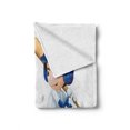 thumbnail image 2 of Sports Soft Flannel Fleece Throw Blanket, Baseball Player Boys Pitching Champions Winner Olympics Competition, Cozy Plush for Indoor and Outdoor Use, 50" x 60", Cobalt Blue White, by Ambesonne, 2 of 6