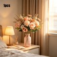 thumbnail image 6 of Artificial Flowers Like Real Artificial Bouquet, Mixed Silk Artificials Roses Bouquet with Daisy Chrysanthemum White Flowers for Centerpiece Table Wedding Party, Available in 7 colors, 6 of 7
