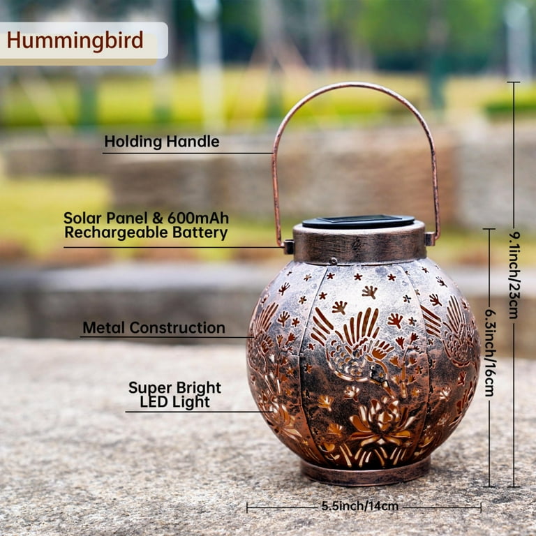 ExcMark Solar Hanging Lanterns, Set of 2, Bronze photo 5